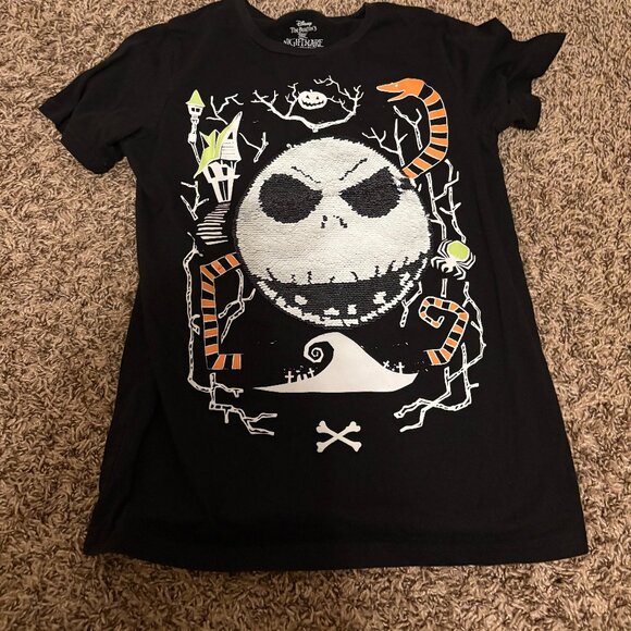 Disney Other - Disney The Nightmare Before Christmas T Shirt Black Kids Large Short Sleeve Jack